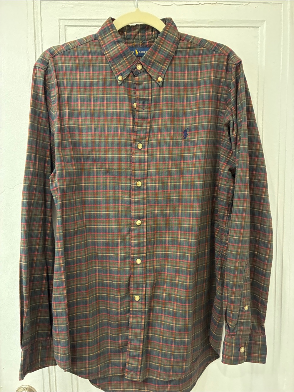 Polo by Ralph Lauren Red and Green Plaid Button-Down Shirt